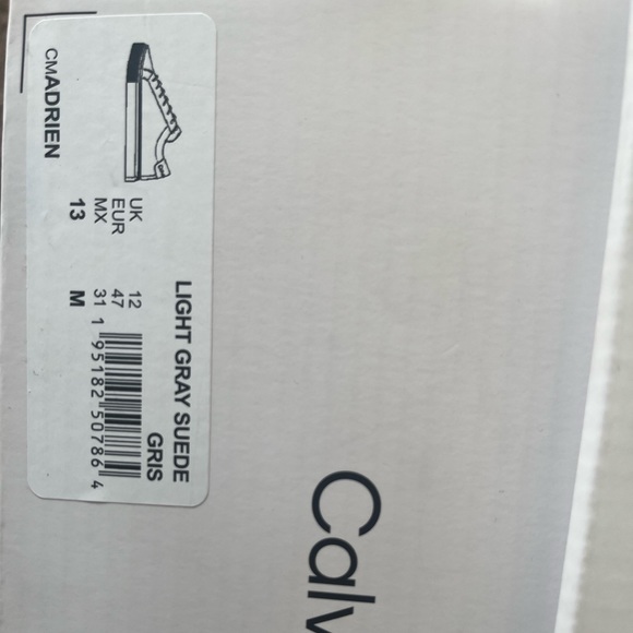 Calvin Klein Light Grey Suede Sneaker - Size 13 - Picture 5 of 6